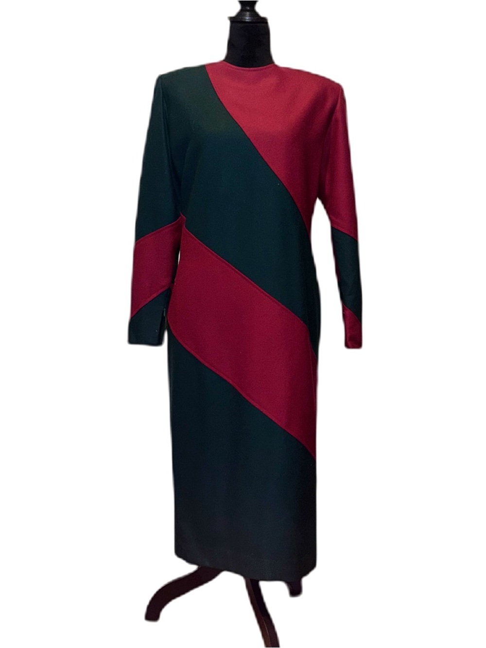 NEVER WORN Vintage Nina Ricci Red And Green Geometric Dress Size US 12